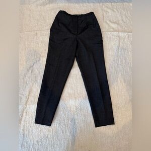 Vintage Harve Benard 100% Wool Grey High Waisted Trousers Size 4P Petite Lined